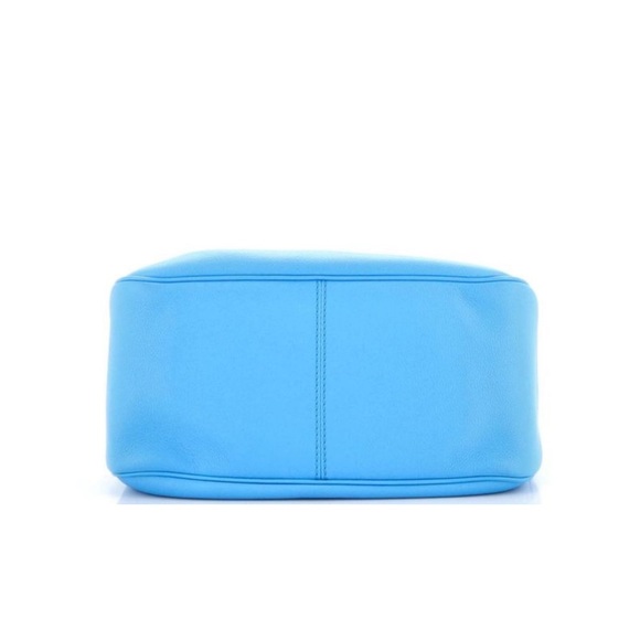 NEW! VERSACE La Medusa Blue Leather Drawstring Hobo Satchel Bucket Bag Travel - Picture 10 of 17